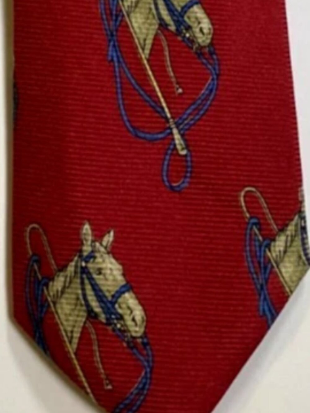 POLO Ralph Lauren Rich Made by Hand Equestrian Horse Vtg TIE 100% SILK